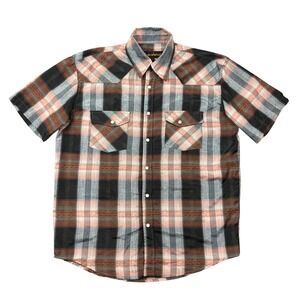 Liquidwest Pearl Snap Shirt Men Large Plaid Western Button Up Lightweight Cowboy